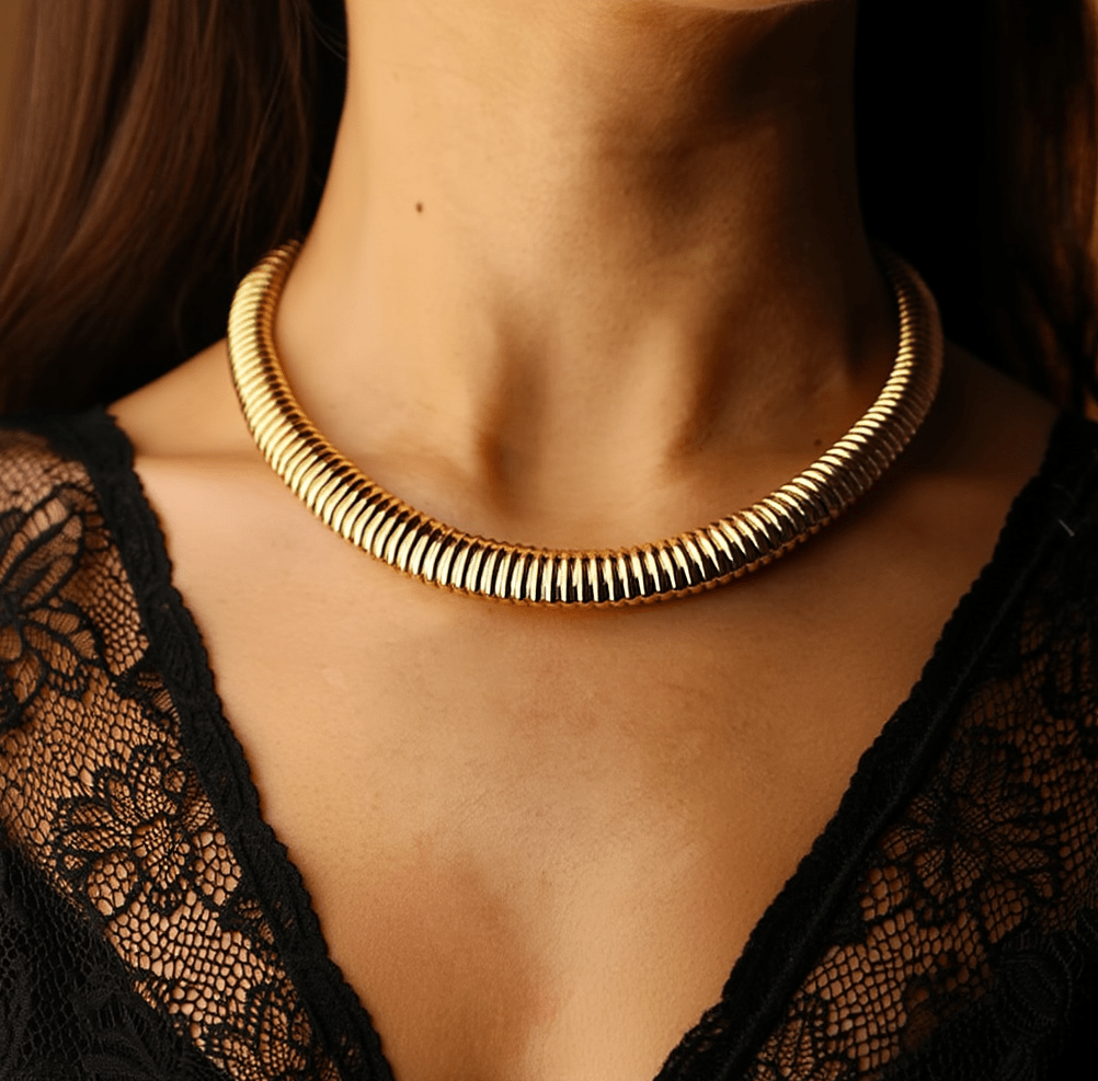 Gargantilla Cleopatra en oro de 19 kl (45 cm) - Gold Store Premium
