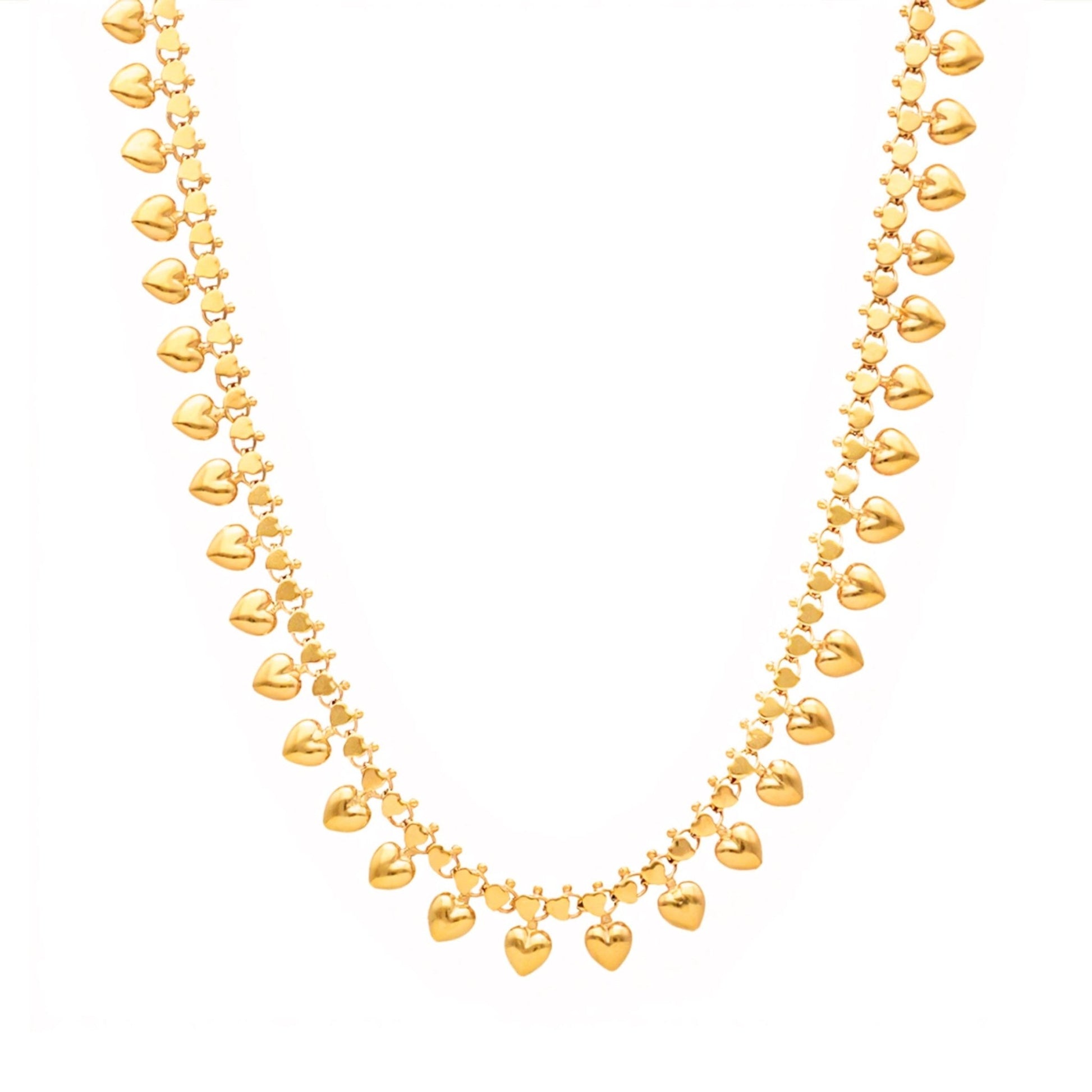 Gargantilha em Ouro 19kl com Corações (45cm) - Loja do Ouro