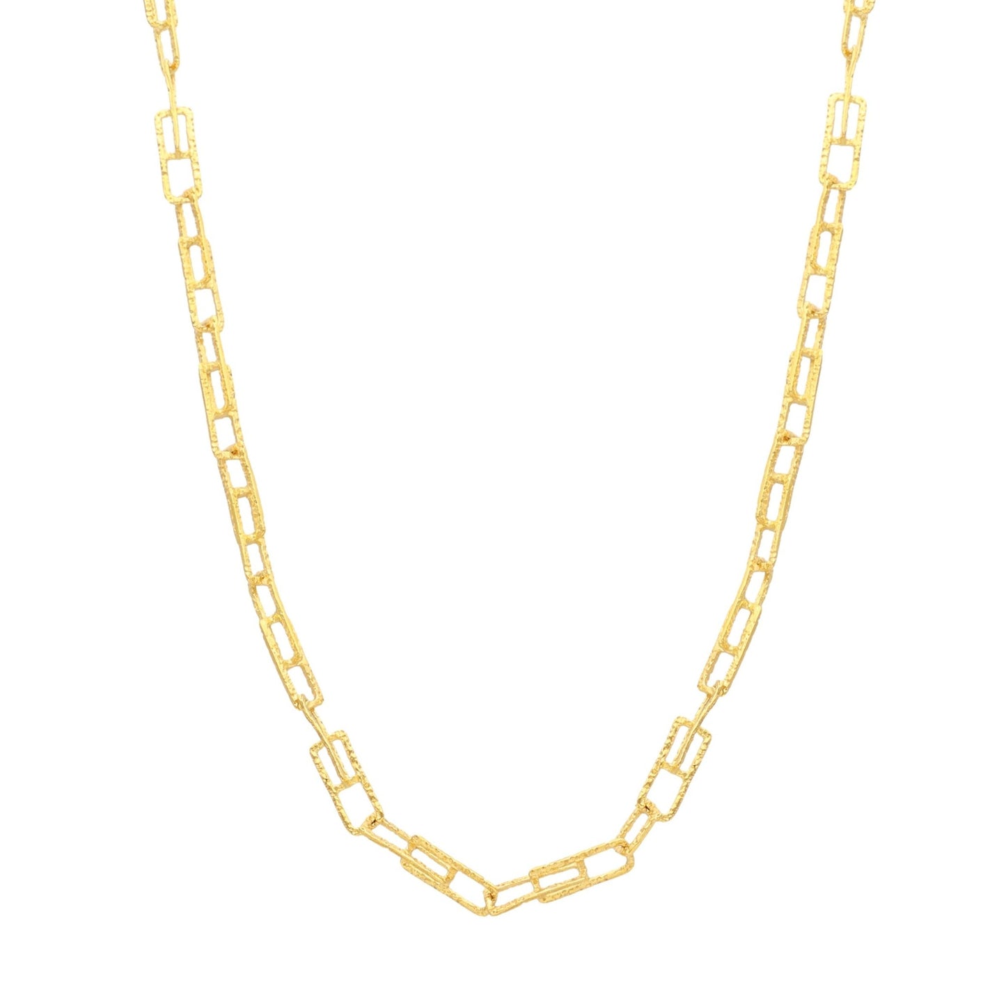 Gargantilha em Ouro 19kl com Corrente Martelada (43cm) - Loja do Ouro