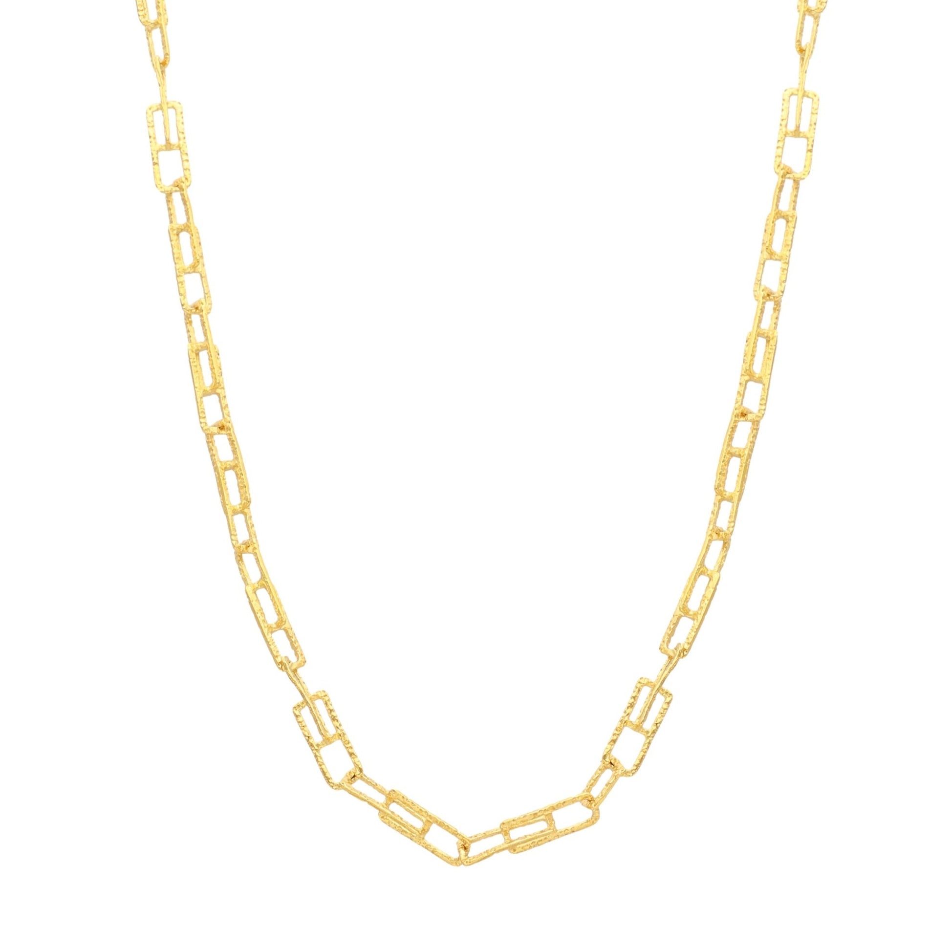 Gargantilha em Ouro 19kl com Corrente Martelada (43cm) - Loja do Ouro