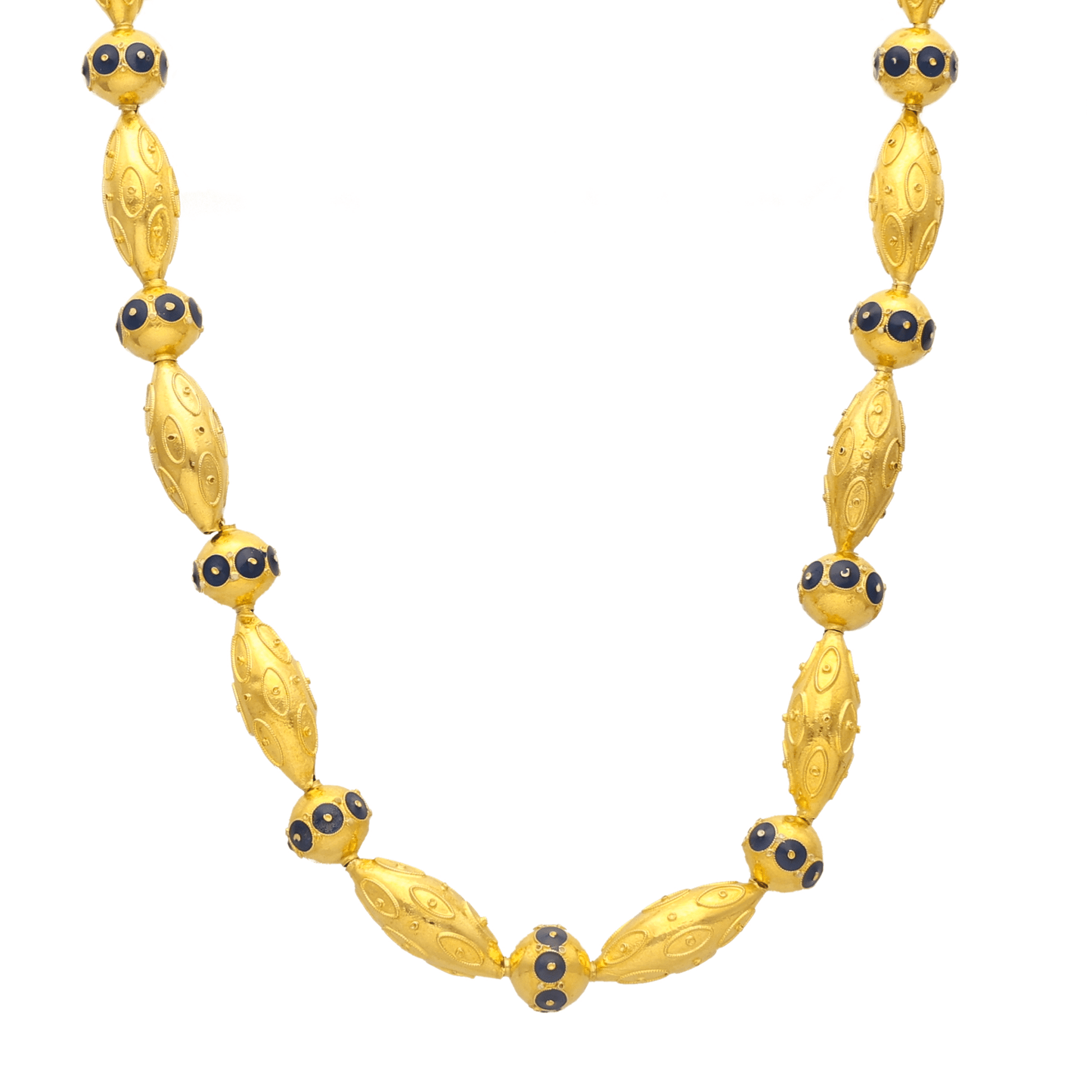 Gargantilha em Ouro 19kl com Esmalte Azul (42.5cm) - Loja do Ouro