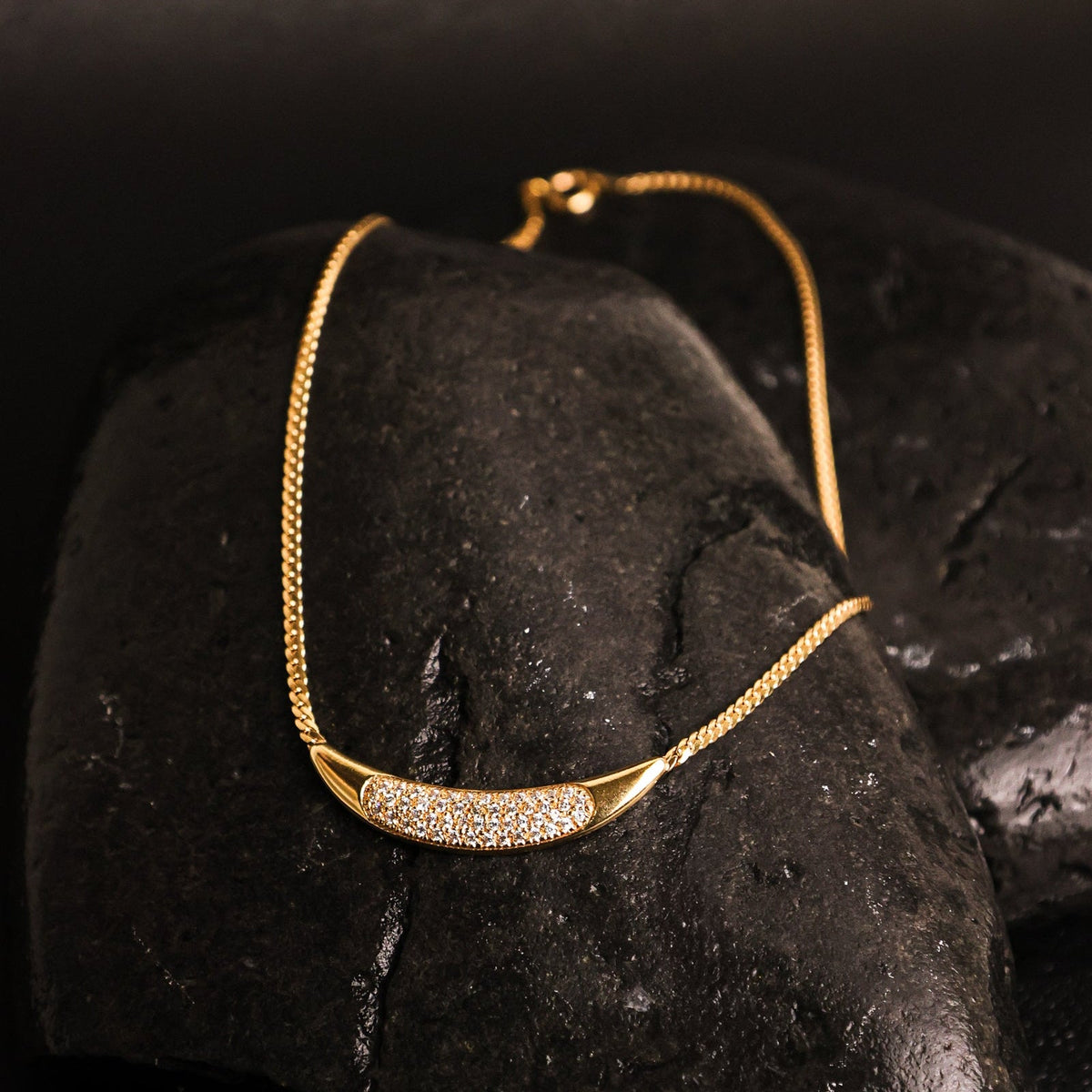 Colar de oro de 19 kl con circonia (40cm) - Gold Store Premium