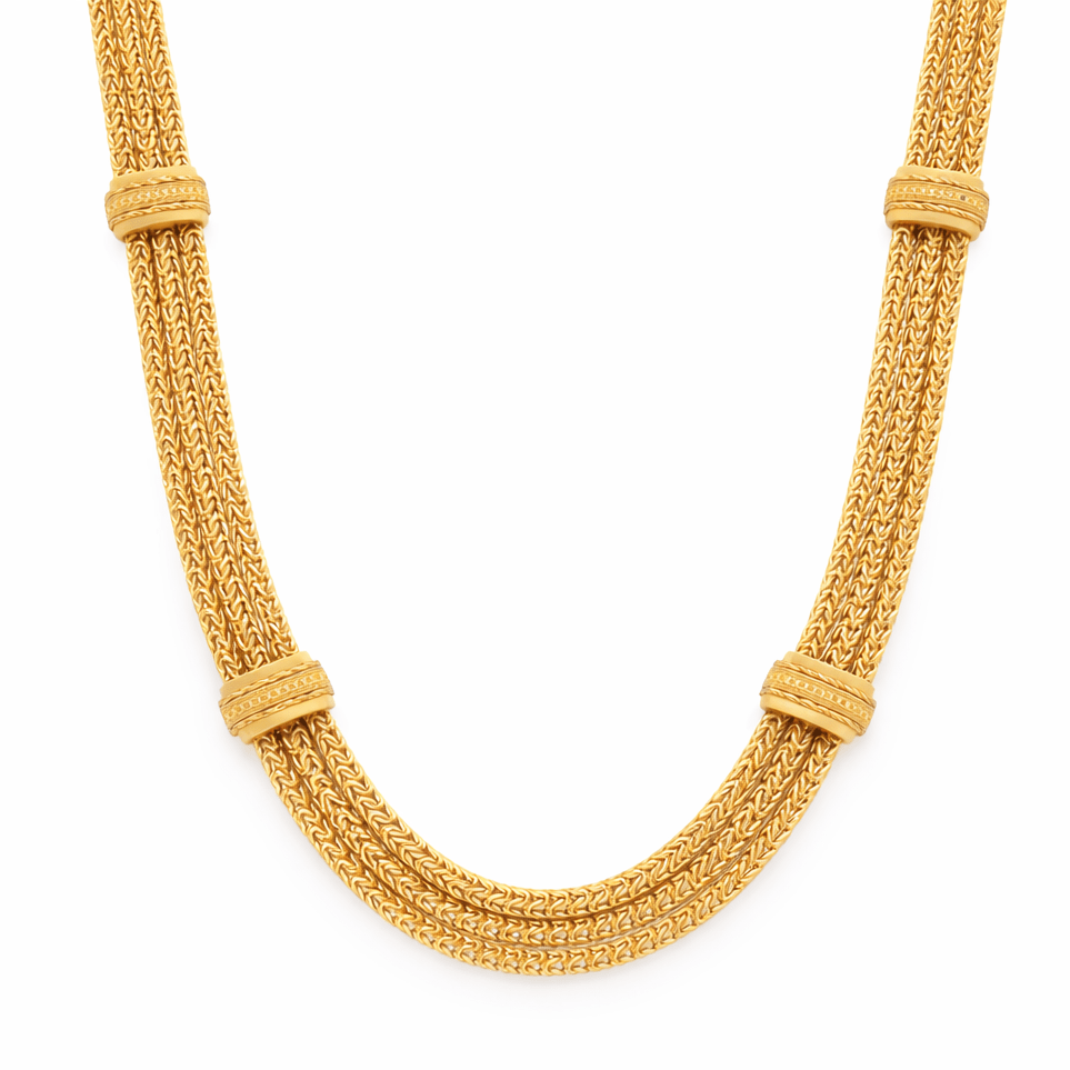 Gargantilha Malha Bizantina em Ouro 19kl (41.5cm) - Loja do Ouro