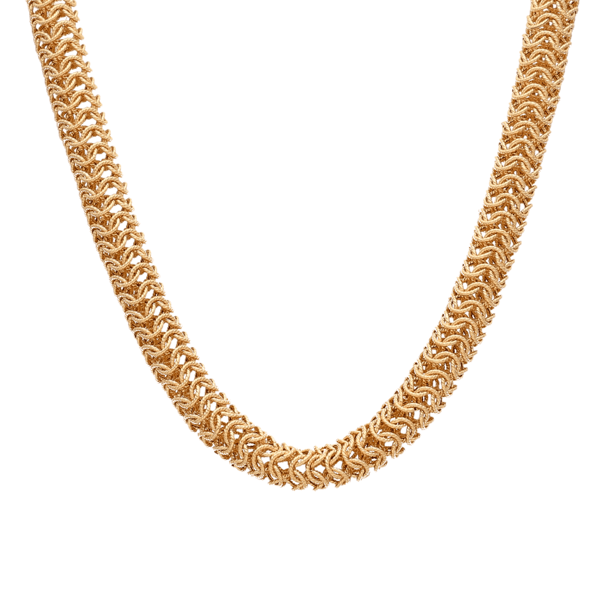 Gargantilla de malla de trigo en oro de 19 kl (45 cm) - Gold Store Premium