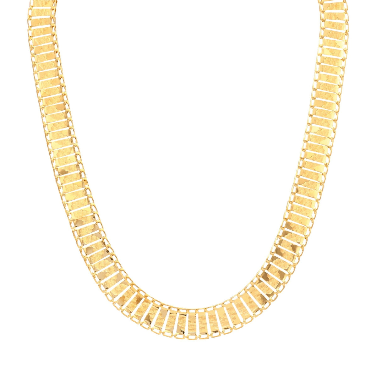Hammered Waves Choker en oro de 19 kl (44 cm) - Gold Store Premium