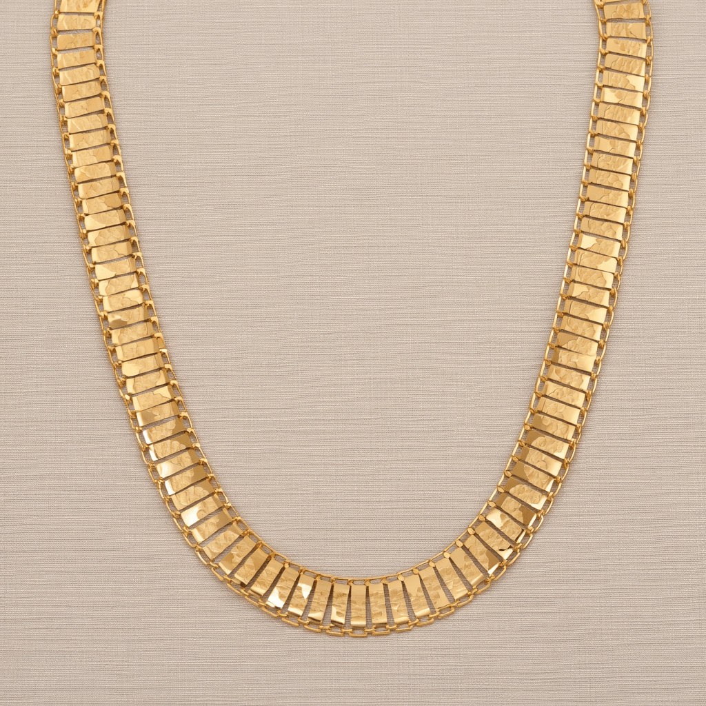 Hammered Waves Choker en oro de 19 kl (44 cm) - Gold Store Premium