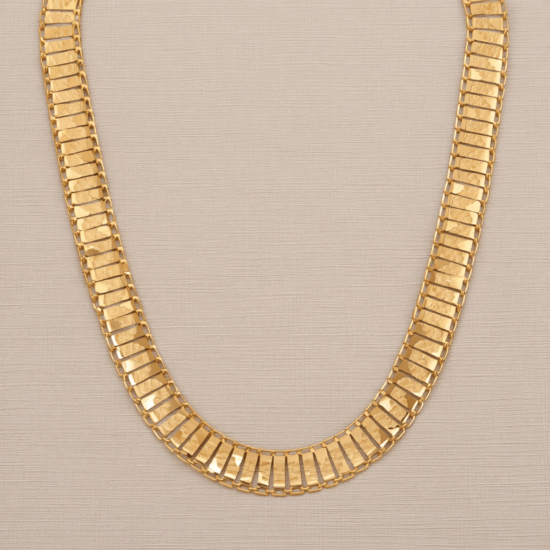 Gargantilha Ondas Marteladas em Ouro 19kl (44cm) - Loja do Ouro