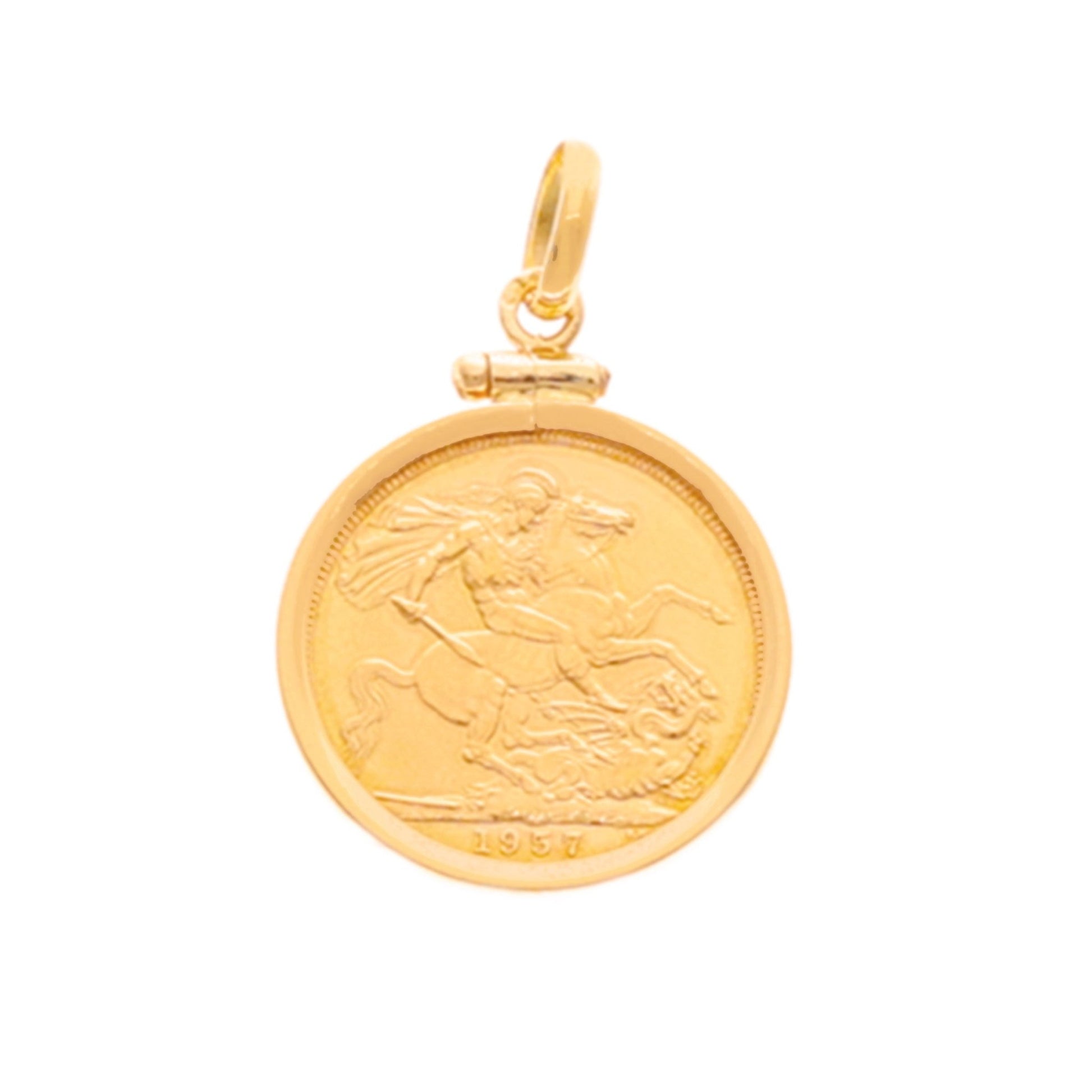 Libra Rainha Elizabeth II (1957) com Aro Simples em Ouro 19kl - Loja do Ouro