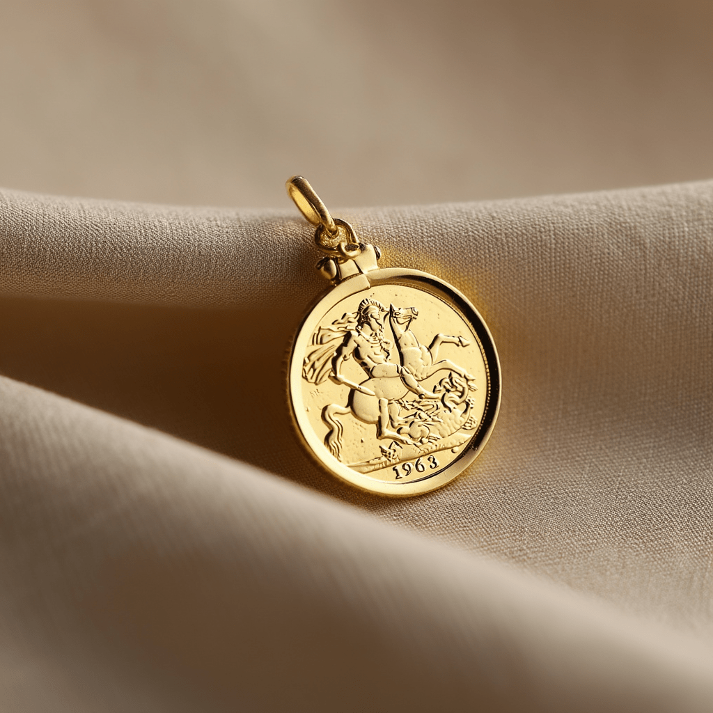 Libra de la Reina Isabel II (1963) con aro simple en oro de 19 kl - Gold Store Premium