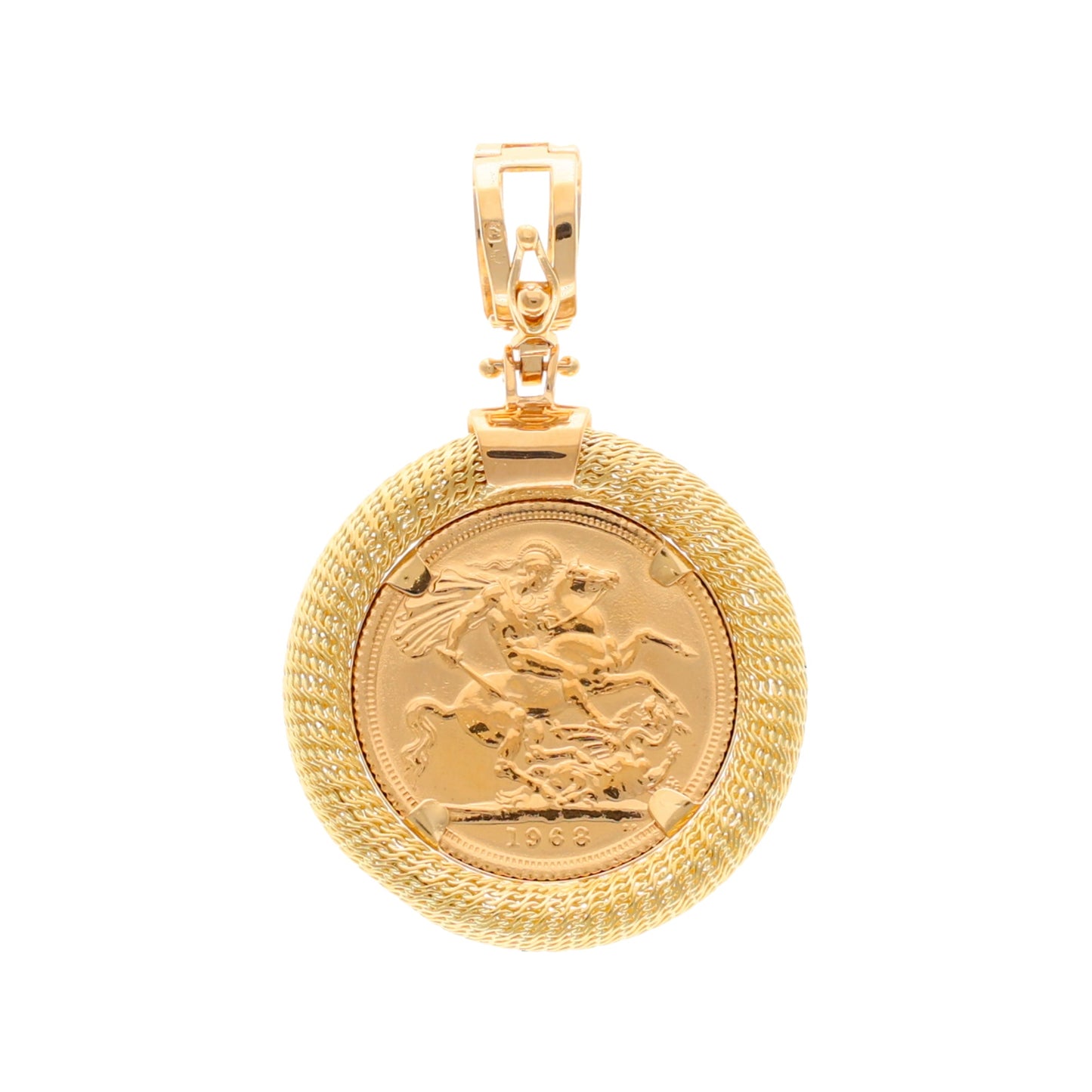 Libra Rainha Isabel II (1968) com Aro Trabalhado em Ouro 19kl - Loja do Ouro