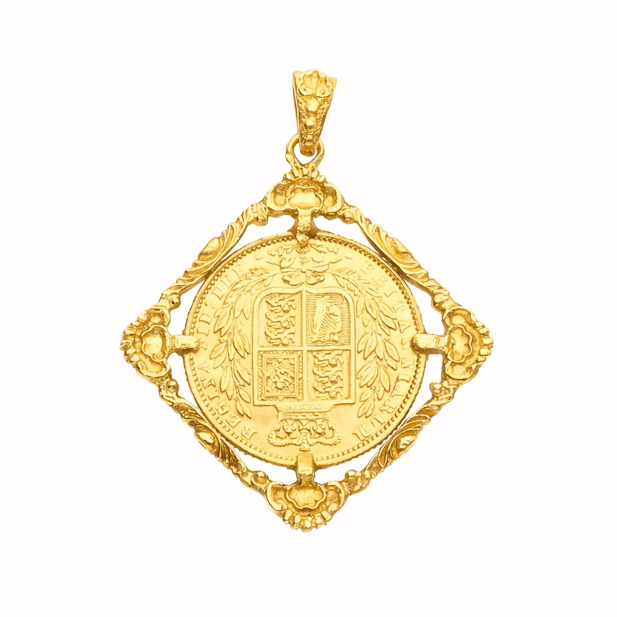Libra Rainha Victoria (1864) em Ouro de 22kl com Aro Monárquico em Ouro 19kl - Loja do Ouro