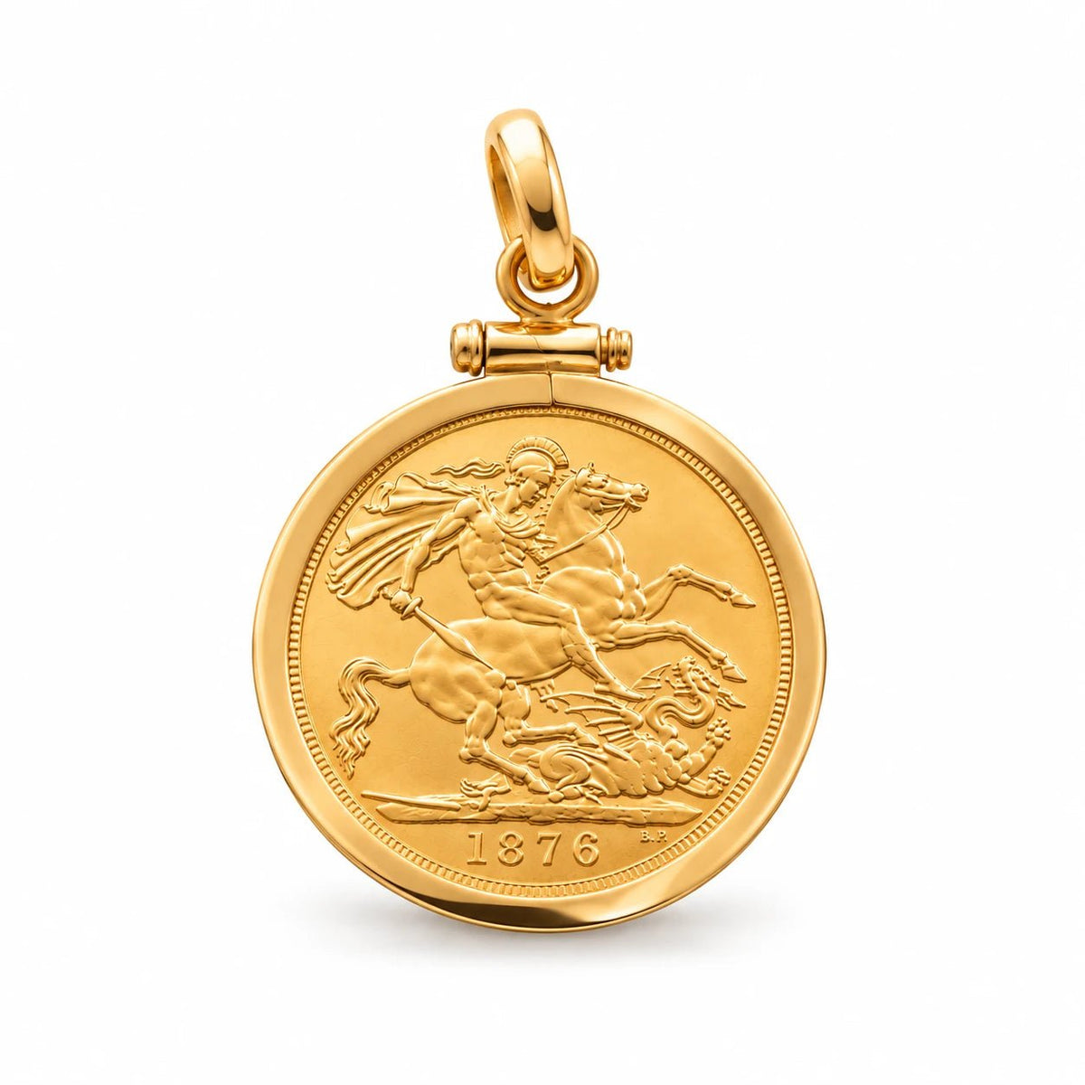 Libra da Rainha Victoria de 1876 com aro simples em ouro de 19 quilates.