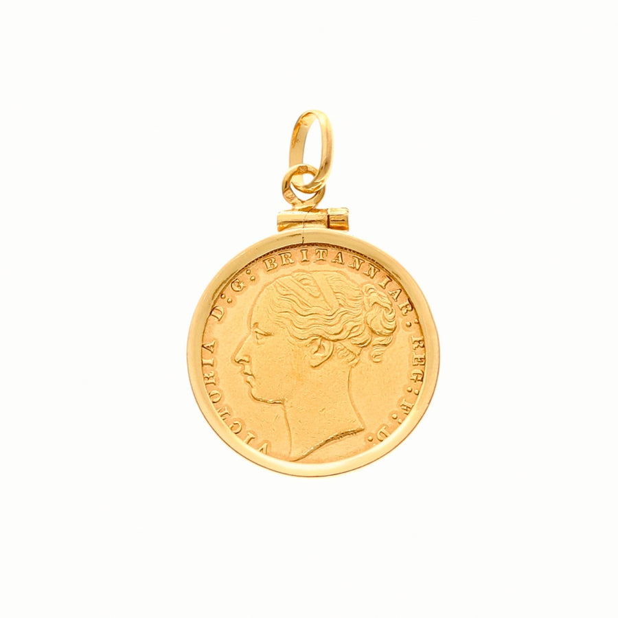 Libra Rainha Victoria (1876) com Aro Simples em Ouro 19kl - Loja do Ouro