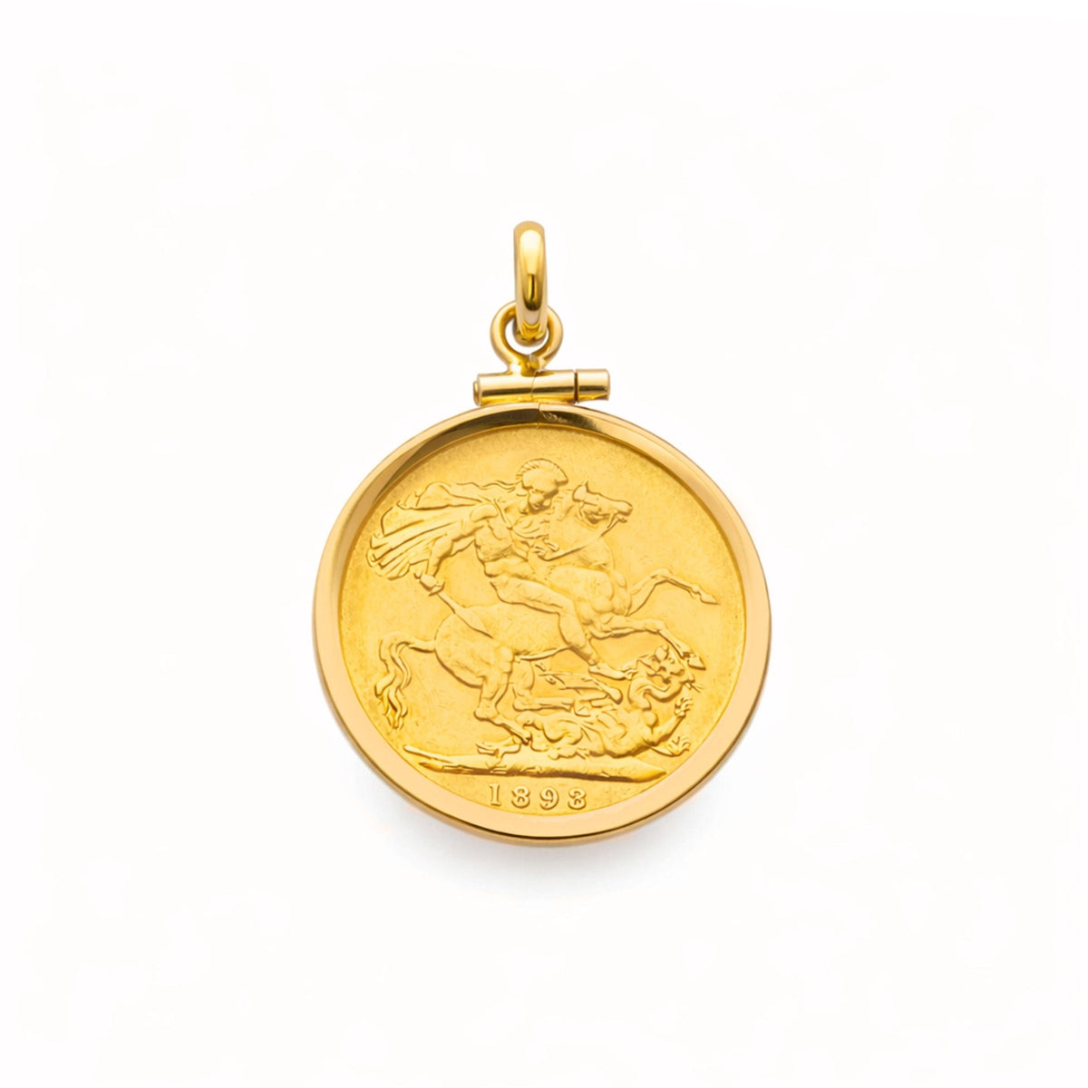 Libra Rainha Victoria (1893) em Ouro de 22kl com Aro Simples em Ouro 19kl - Loja do Ouro