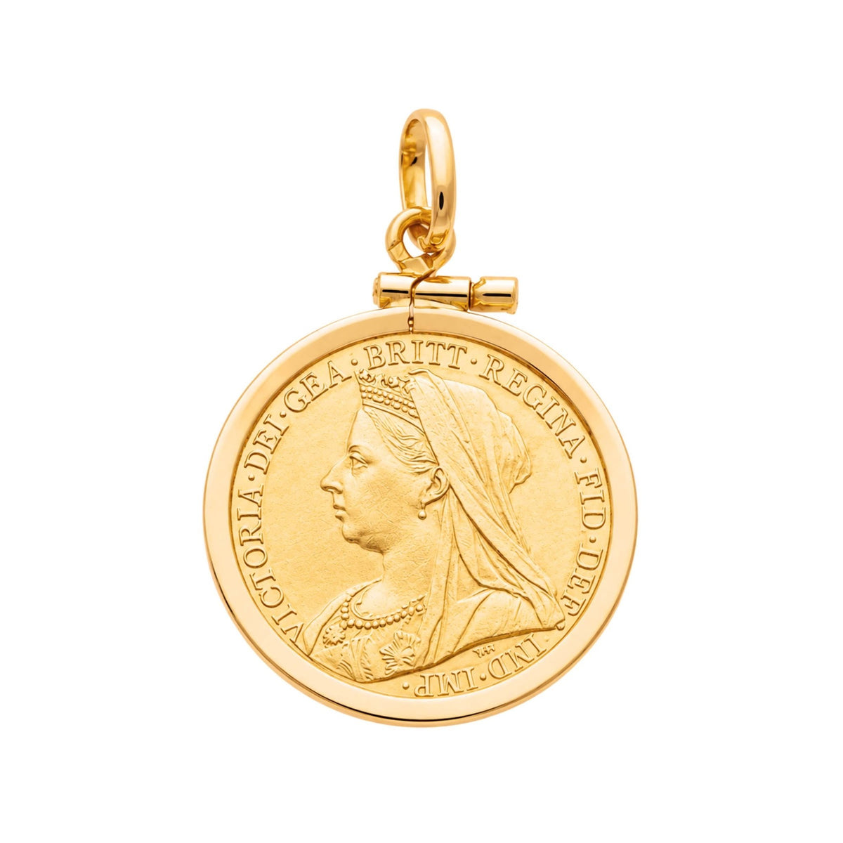 Libra Rainha Victoria (1896) em Ouro de 22kl com Aro Simples em Ouro 19kl - Loja do Ouro