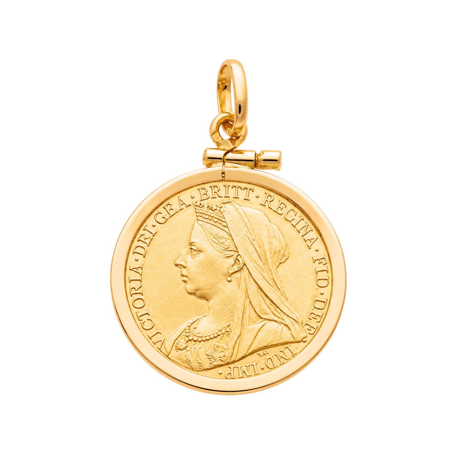 Libra Rainha Victoria (1896) em Ouro de 22kl com Aro Simples em Ouro 19kl - Loja do Ouro