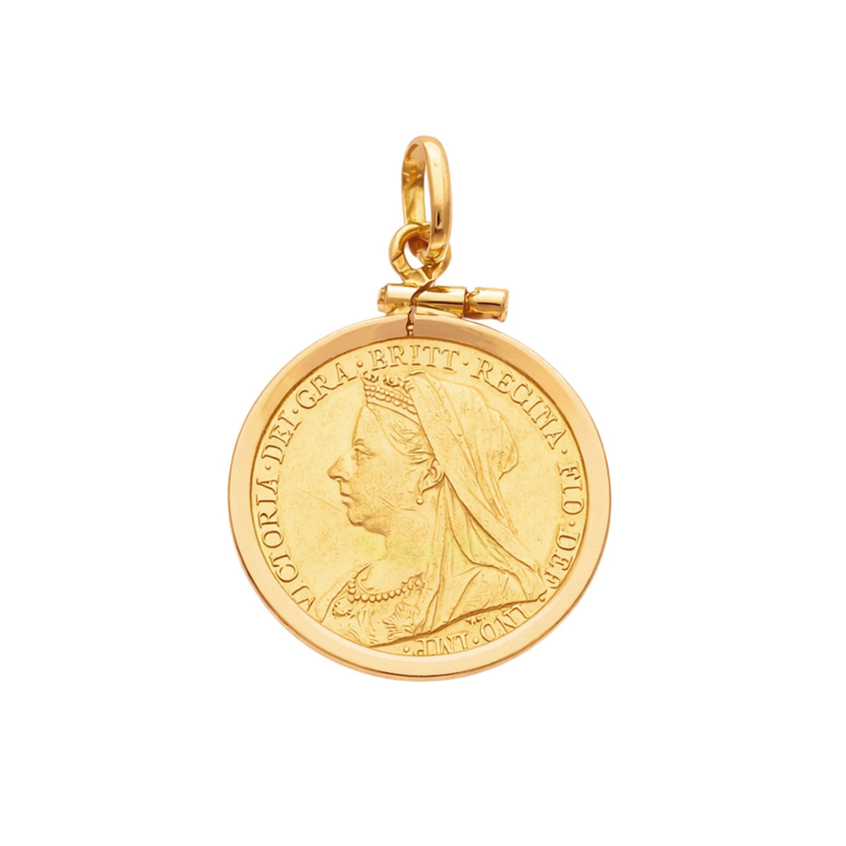 Libra Rainha Victoria (1897) em Ouro de 22kl com Aro Simples em Ouro 19kl - Loja do Ouro
