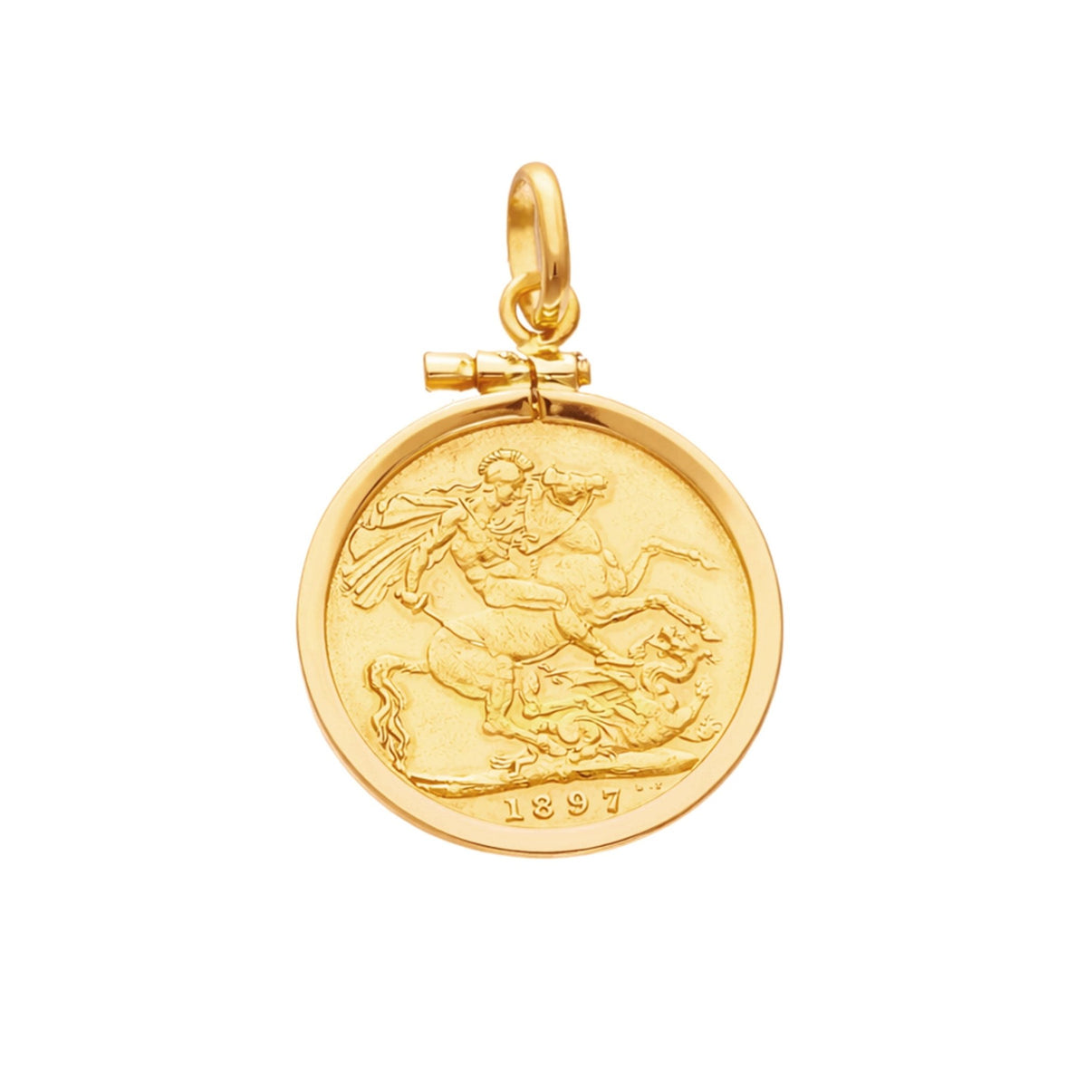 Libra Rainha Victoria (1897) em Ouro de 22kl com Aro Simples em Ouro 19kl - Loja do Ouro