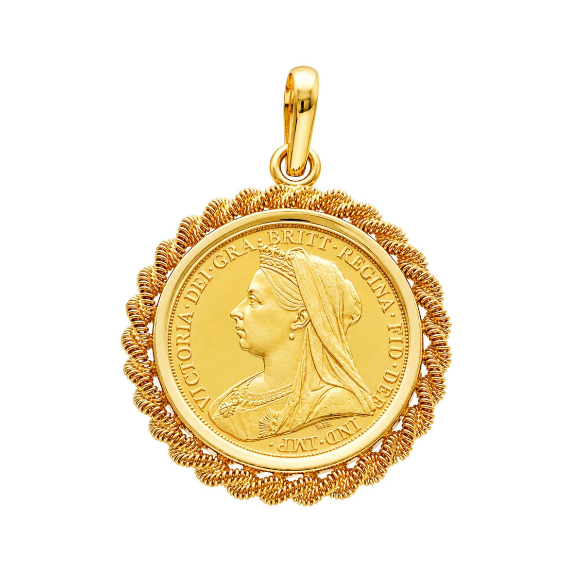 Libra Rainha Victoria (1899) com Aro Torcido em Ouro 19kl - Loja do Ouro
