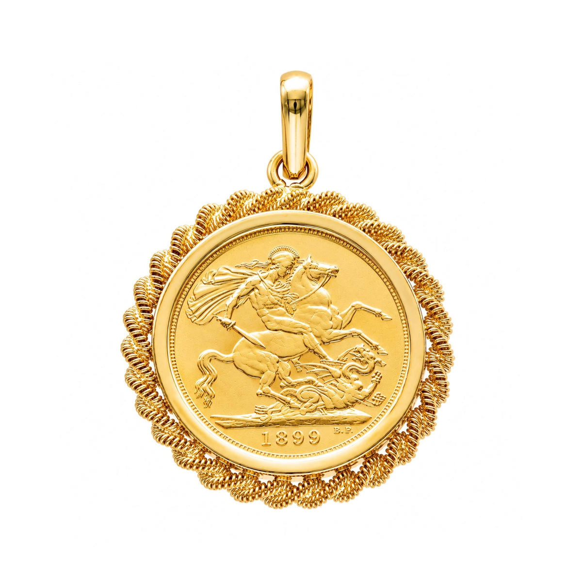 Libra Rainha Victoria (1899) com Aro Torcido em Ouro 19kl - Loja do Ouro