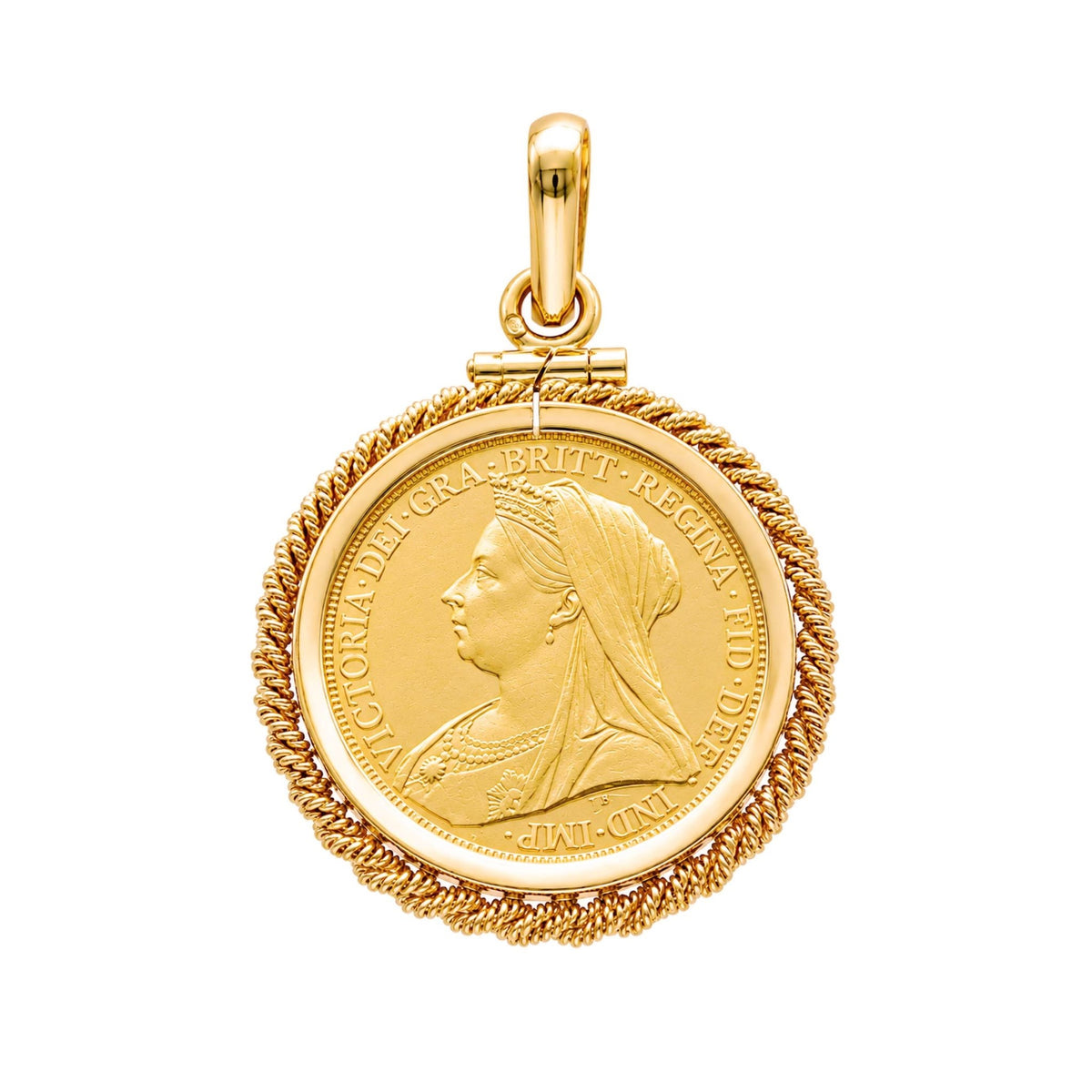 Libra Rainha Victoria (1900) com Aro Corda em Ouro 19kl - Loja do Ouro