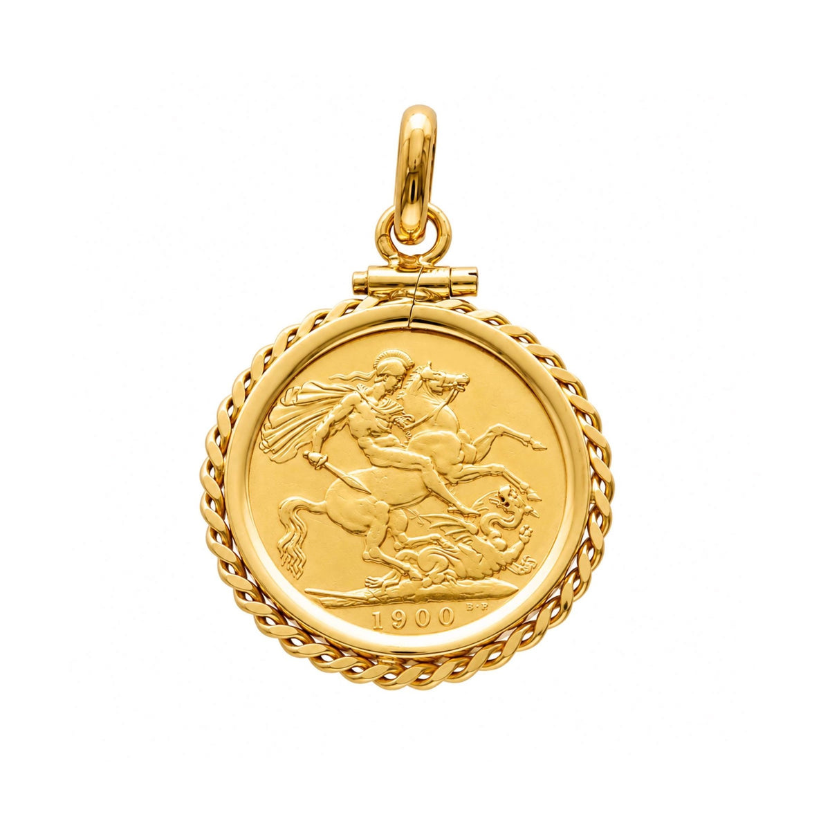 Libra Rainha Victoria (1900) com Aro Corrente em Ouro 19kl - Loja do Ouro
