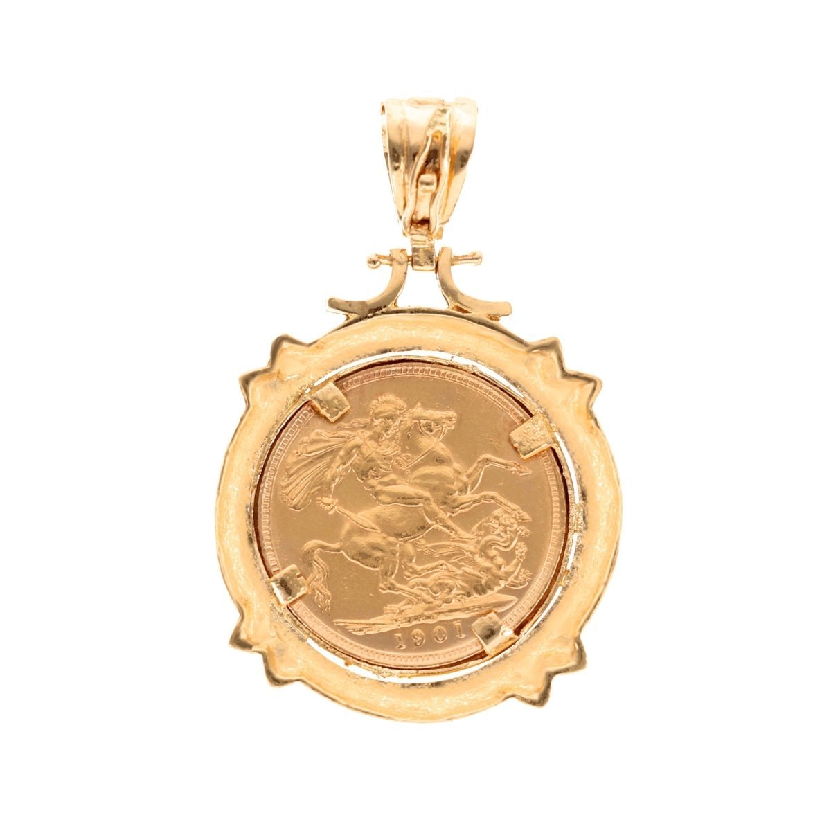 Libra de la reina Victoria (1901) en oro de bisel trabajado - Taller de oro