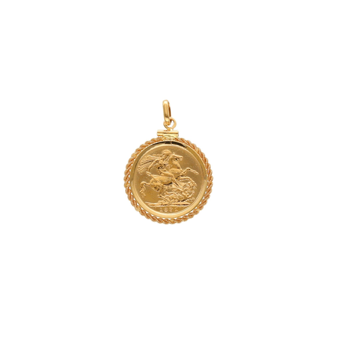 Libra Queen Victoria (1892) con aro torcido de oro de 19 kl - Gold Shop