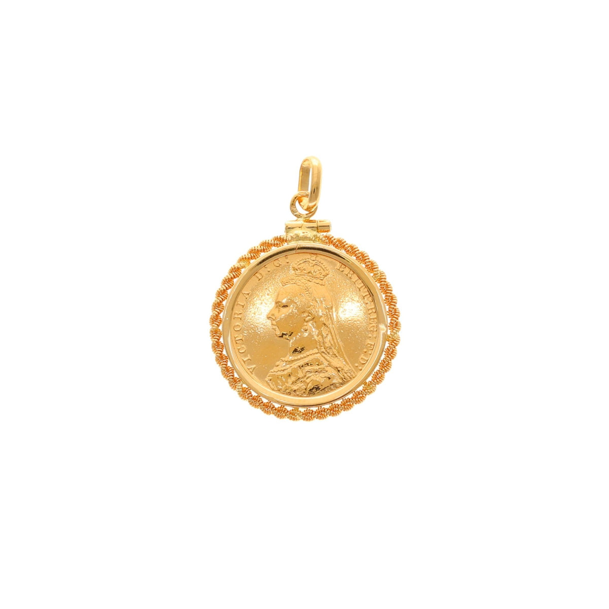 Libra Queen Victoria (1892) con aro torcido de oro de 19 kl - Gold Shop