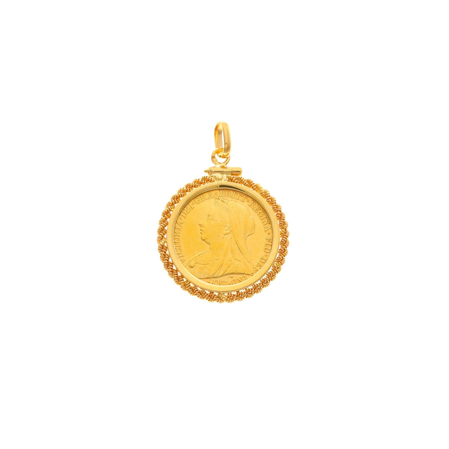 Libra Queen Victoria (1896) con aro de cuerda de oro de 19 kl - Gold Shop