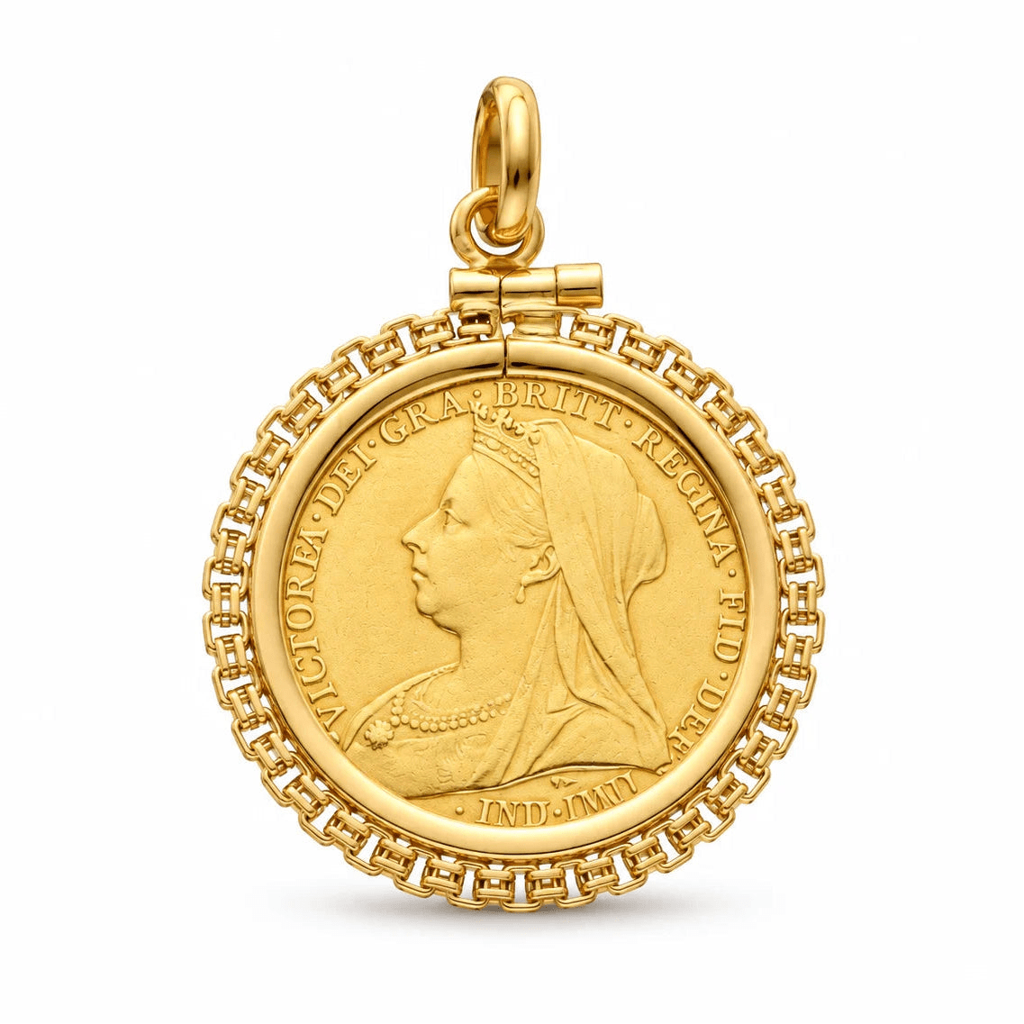 Libra Rainha Vitória (1900) com Aro Trabalhado em Ouro 19kl - Loja do Ouro