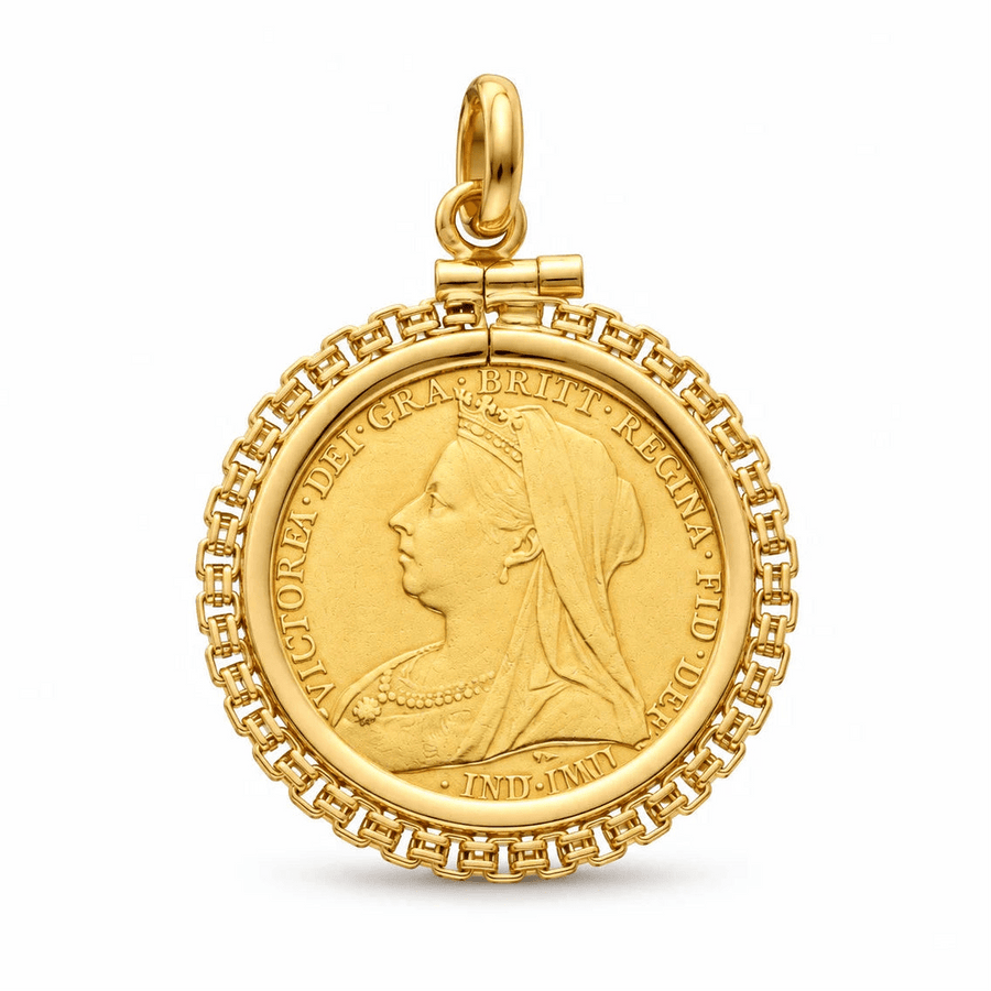 Libra Rainha Vitória (1900) com Aro Trabalhado em Ouro 19kl - Loja do Ouro