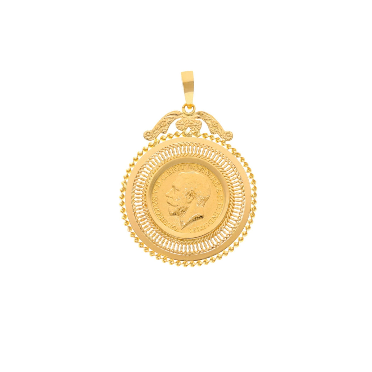 King George V Pound (1912) con aro estilo Dola en oro de 19kl - Gold Store Premium