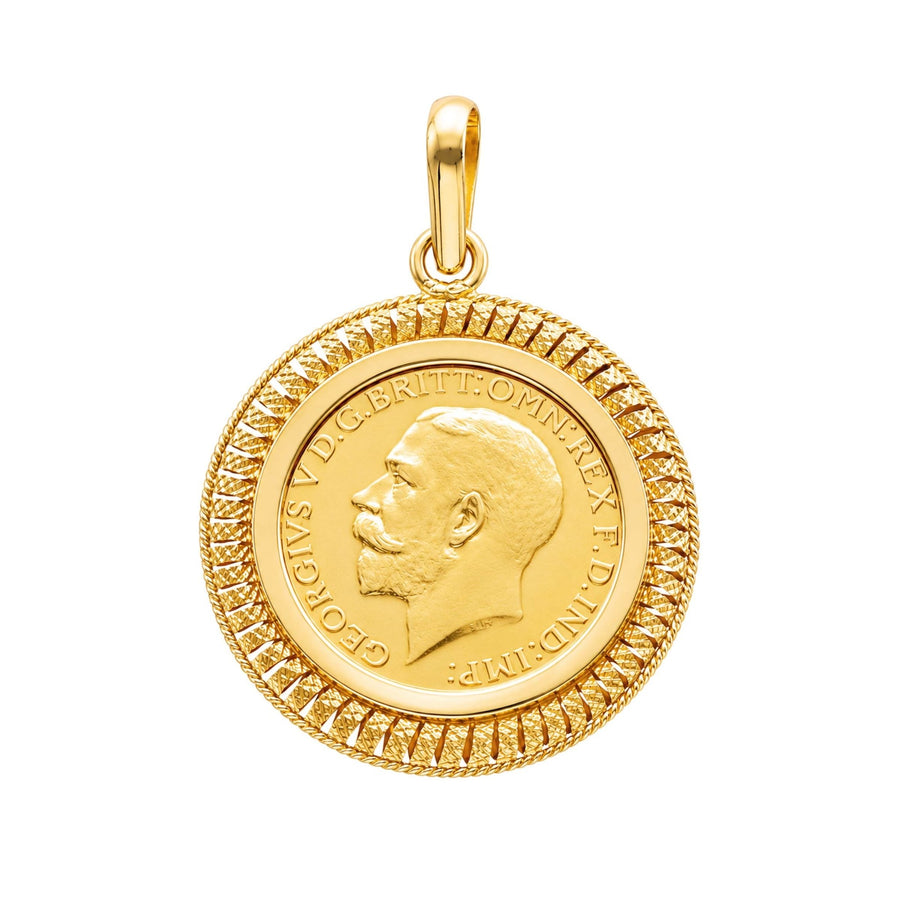 Libra Rei Jorge V (1913) com Aro Trabalhado em Ouro 19kl - Loja do Ouro