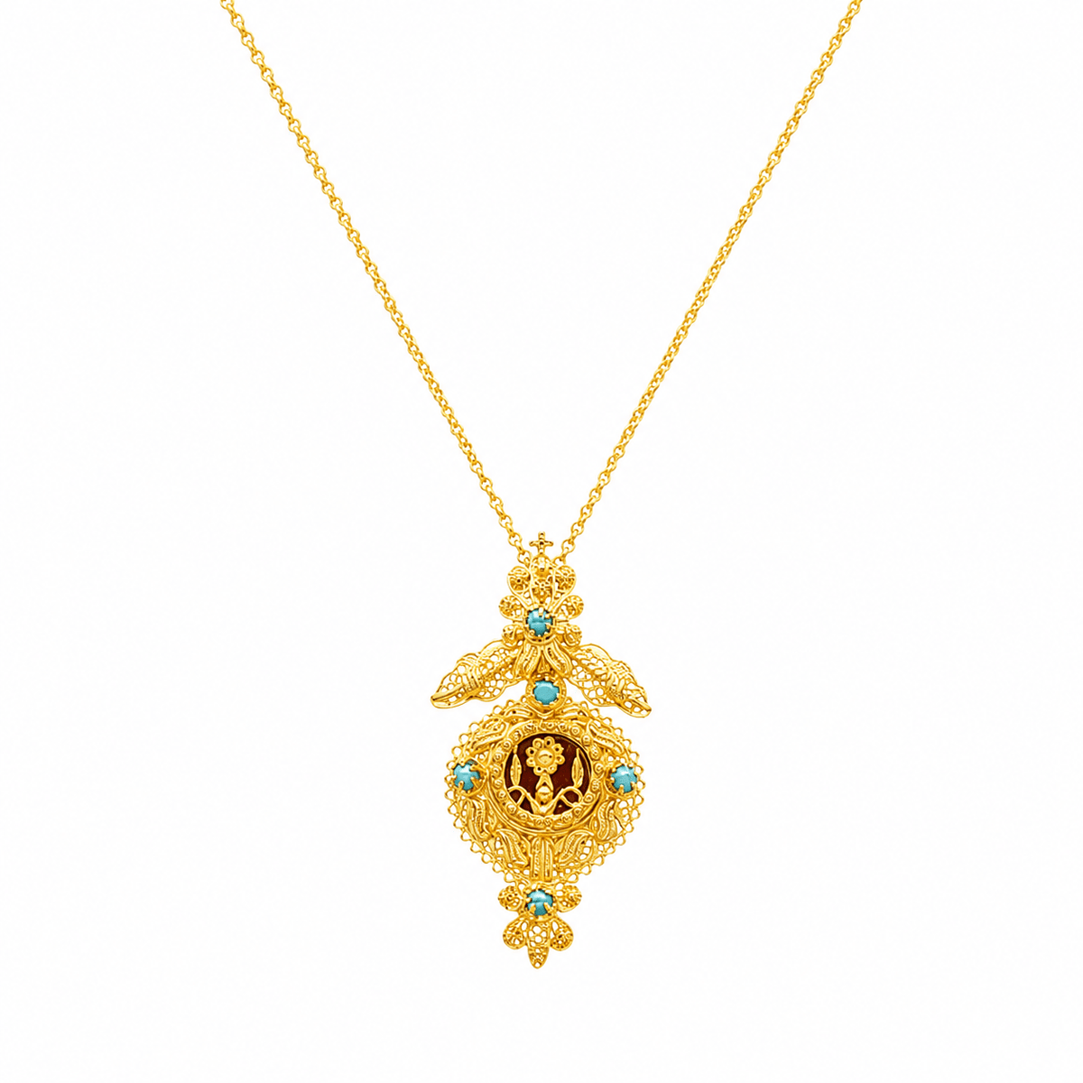 Medalha Amor ao Peito em Prata Dourada (4.7cm) - Loja do Ouro