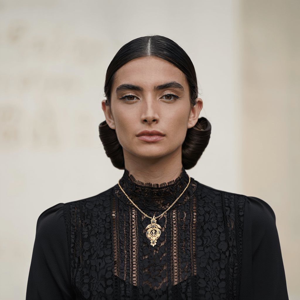 Medalha Amor ao Peito em Prata Dourada (4.7cm) - Loja do Ouro