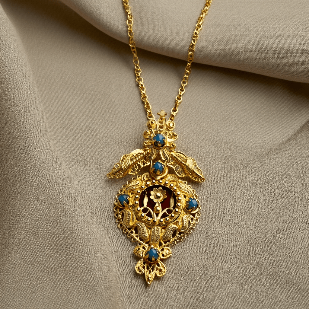 Medalla de cofre de amor plateado chapado en oro (4