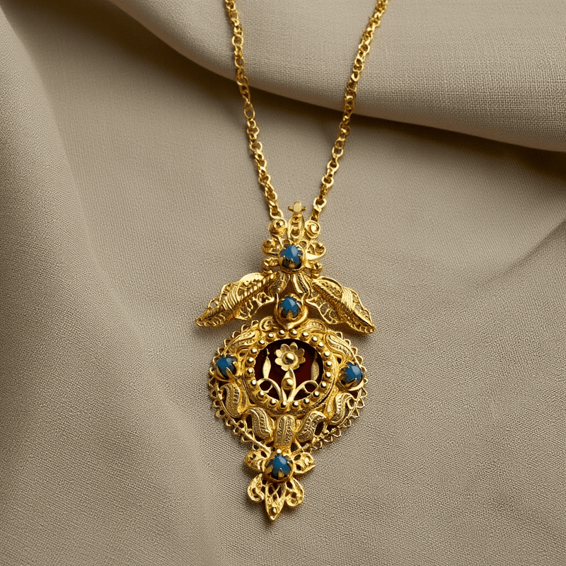 Medalha Amor ao Peito em Prata Dourada (4.7cm) - Loja do Ouro