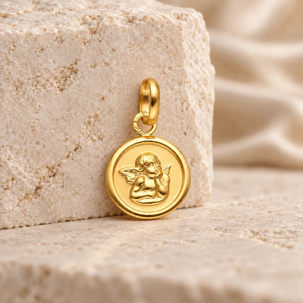 Medalha Anjo da Guarda em Ouro 19kl (1.09cm) - Loja do Ouro