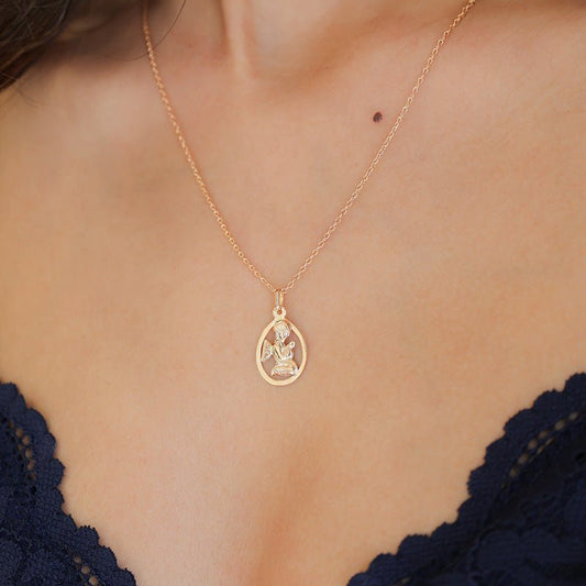 Medalha Anjo da Guarda em Ouro 19kl com Aro (1.6cm) - Loja do Ouro