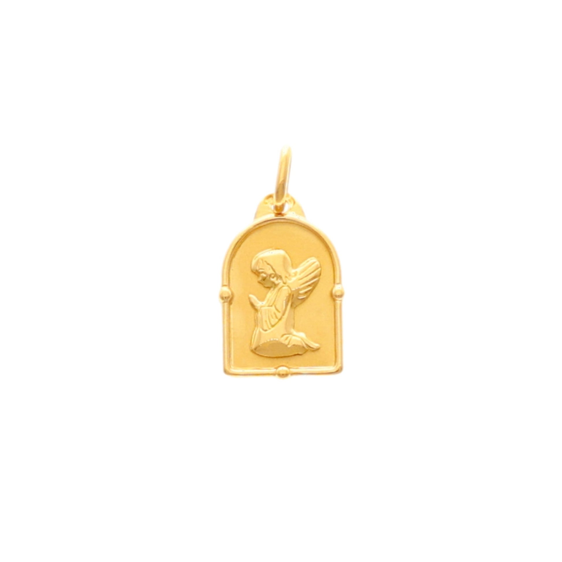 Medalha Anjo em Ouro 19kl com Formato Moldura (1.5cm) - Loja do Ouro