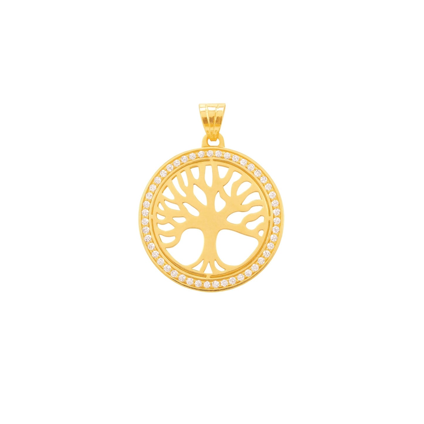 Medalha Árvore da Vida em Ouro 19kl com Zircónias (2.5cm) - Loja do Ouro