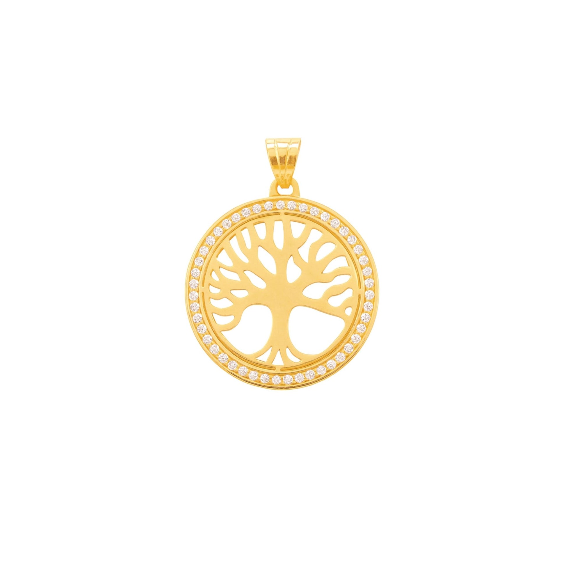 Medalha Árvore da Vida em Ouro 19kl com Zircónias (2.5cm) - Loja do Ouro
