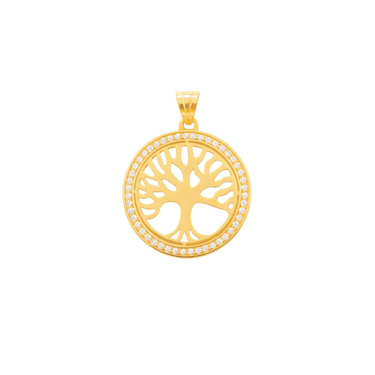 Medalha Árvore da Vida em Ouro 19kl com Zircónias (2.5cm) - Loja do Ouro