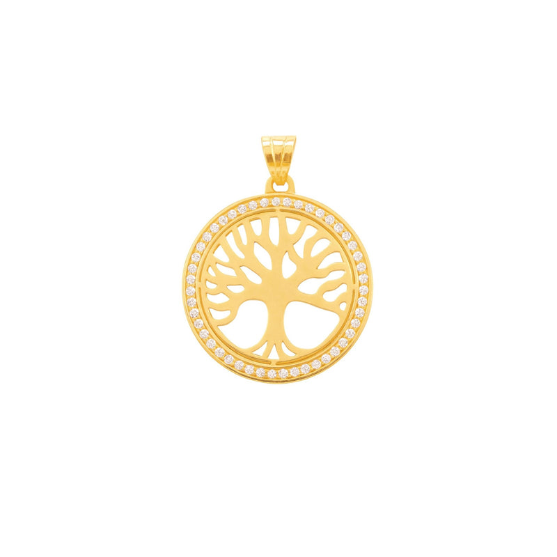 Medalha Árvore da Vida em Ouro 19kl com Zircónias (2.5cm) - Loja do Ouro