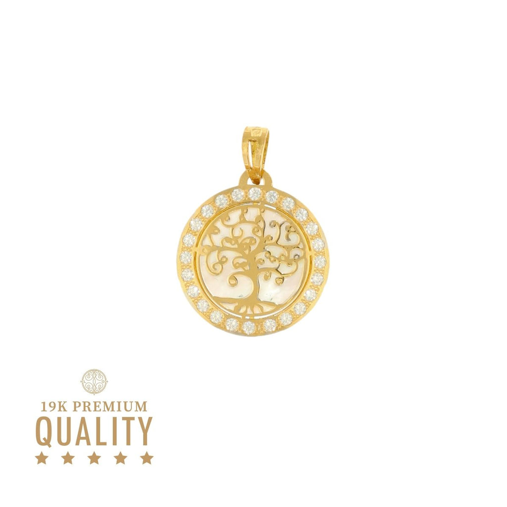 Medalha Árvore da Vida em Ouro com Zircónias e Madrepérola - Loja do Ouro