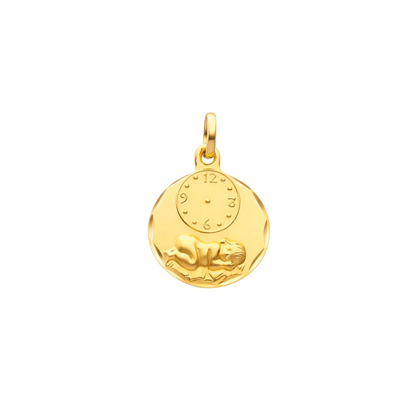 Medalha Bebé em Ouro 19kl com Relógio - Loja do Ouro