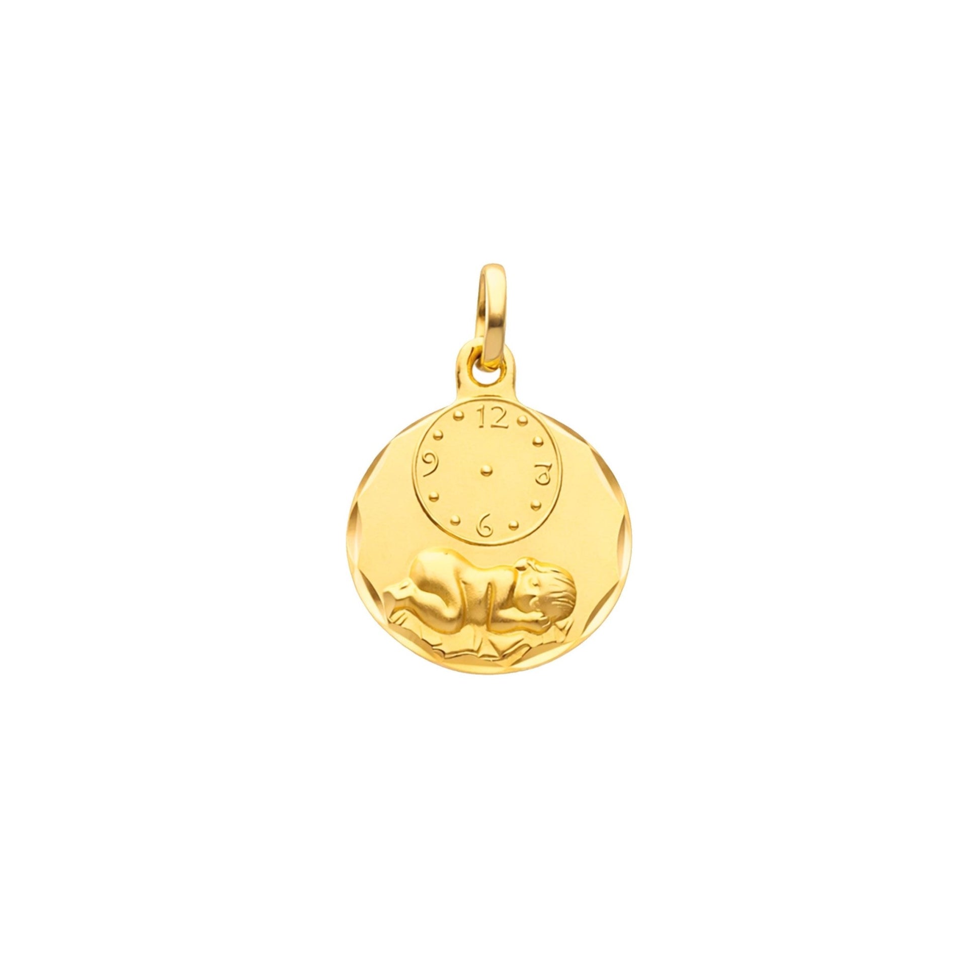 Medalha Bebé em Ouro 19kl com Relógio - Loja do Ouro