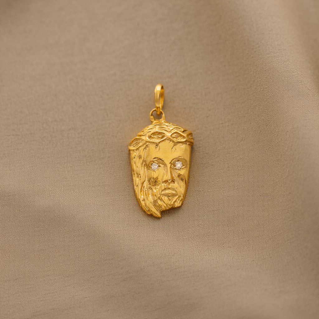 Medalha Cara de Cristo em Ouro 19kl (2.3cm) - Loja do Ouro