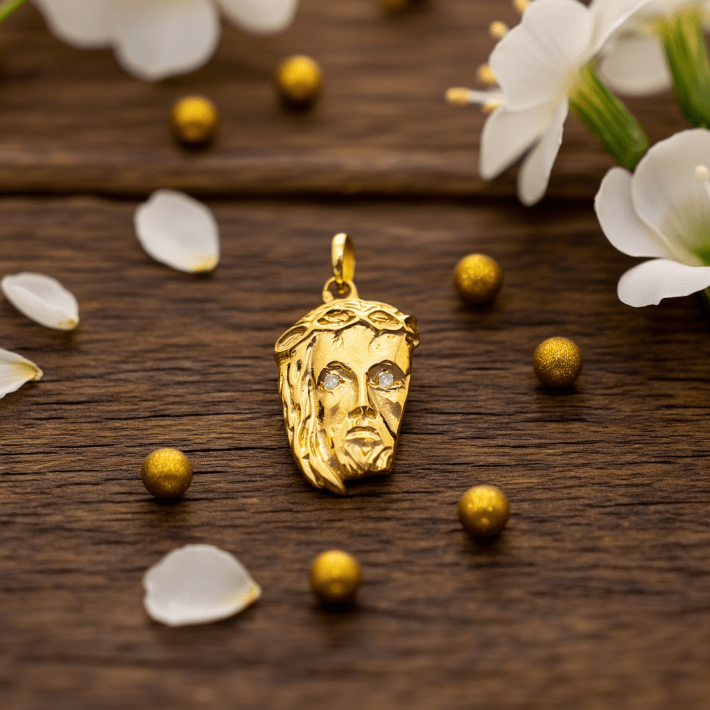 Medalha Cara de Cristo em Ouro 19kl (2.3cm) - Loja do Ouro